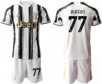 Wholesale Cheap Men 2020-2021 club Juventus home 77 white black Soccer Jerseys