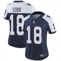 Wholesale Cheap Nike Cowboys #18 Randall Cobb Navy Blue Thanksgiving Women's Stitched NFL Vapor Untouchable Limited Throwback Jersey