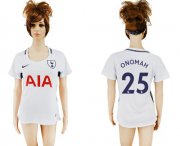 Wholesale Cheap Women's Tottenham Hotspur #25 Onomah Home Soccer Club Jersey