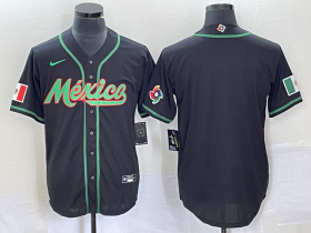 Wholesale Cheap Men\'s Mexico Baseball Blank NEW 2023 Black World Classic Stitched Jersey