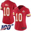 Wholesale Cheap Nike Chiefs #10 Tyreek Hill Red Team Color Women's Stitched NFL 100th Season Vapor Limited Jersey
