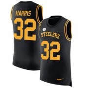 Wholesale Cheap Nike Steelers #32 Franco Harris Black Team Color Men's Stitched NFL Limited Rush Tank Top Jersey