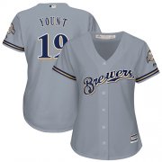 Wholesale Cheap Brewers #19 Robin Yount Grey Road Women's Stitched MLB Jersey