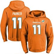 Wholesale Cheap Nike Dolphins #11 DeVante Parker Orange Name & Number Pullover NFL Hoodie