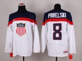 Wholesale Cheap 2014 Olympic Team USA #8 Joe Pavelski White Stitched NHL Jersey
