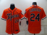 Wholesale Cheap Men's Detroit Tigers #24 Miguel Cabrera Orange Stitched MLB Flex Base Nike Jersey