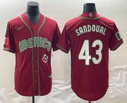 Cheap Men's Mexico Baseball #43 Patrick Sandoval 2023 Red World Classic Stitched Jerseys