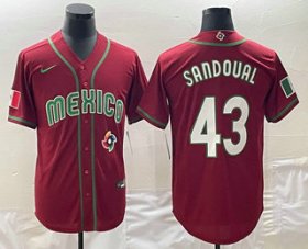 Cheap Men\'s Mexico Baseball #43 Patrick Sandoval 2023 Red World Classic Stitched Jerseys