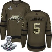Wholesale Cheap Adidas Capitals #5 Rod Langway Green Salute to Service Stanley Cup Final Champions Stitched NHL Jersey
