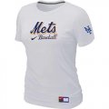 Wholesale Cheap Women's New York Mets Nike Short Sleeve Practice MLB T-Shirt White