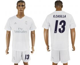 Wholesale Cheap Real Madrid #13 K.Casilla Marine Environmental Protection Home Soccer Club Jersey