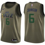 Wholesale Cheap Nike Jazz #6 Joe Johnson Green Salute to Service NBA Swingman Jersey