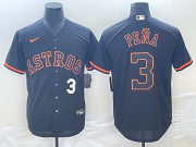 Cheap Men's Houston Astros #3 Jeremy Pena Number Lights Out Black Fashion Stitched MLB Cool Base Nike Jerseys