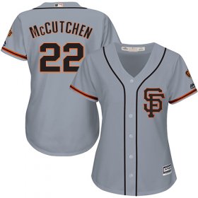 Wholesale Cheap Giants #22 Andrew McCutchen Grey Road 2 Women\'s Stitched MLB Jersey