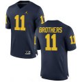 Wholesale Cheap Men's Michigan Wolverines #11 Wistert Brothers Navy Blue Stitched College Football Brand Jordan NCAA Jersey