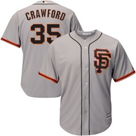 Wholesale Cheap Giants #35 Brandon Crawford Grey Road 2 Cool Base Stitched Youth MLB Jersey