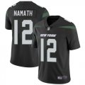 Wholesale Cheap Nike Jets #12 Joe Namath Black Alternate Men's Stitched NFL Vapor Untouchable Limited Jersey