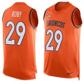Wholesale Cheap Nike Broncos #29 Bradley Roby Orange Team Color Men\'s Stitched NFL Limited Tank Top Jersey