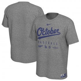 Wholesale Cheap Los Angeles Dodgers Nike 2019 Postseason Legend October T-Shirt Heather Gray
