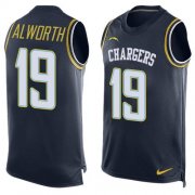 Wholesale Cheap Nike Chargers #19 Lance Alworth Navy Blue Team Color Men's Stitched NFL Limited Tank Top Jersey