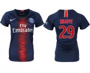 Wholesale Cheap Women's Paris Saint-Germain #29 Mbappe Home Soccer Club Jersey