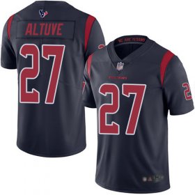 Wholesale Cheap Nike Texans #27 Jose Altuve Navy Blue Men\'s Stitched NFL Limited Rush Jersey