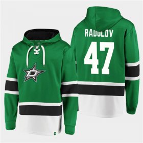 Wholesale Cheap Men\'s Dallas Stars #47 Alexander Radulov Green Ageless Must-Have Lace-Up Pullover Hoodie
