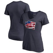 Wholesale Cheap Women's Seattle Seahawks NFL Pro Line by Fanatics Branded Navy Banner State V-Neck T-Shirt