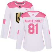 Wholesale Cheap Adidas Golden Knights #81 Jonathan Marchessault White/Pink Authentic Fashion Women's Stitched NHL Jersey