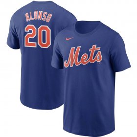 Wholesale Cheap New York Mets #20 Pete Alonso Nike Name & Number T-Shirt Royal