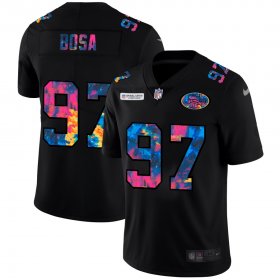 Cheap San Francisco 49ers #97 Nick Bosa Men\'s Nike Multi-Color Black 2020 NFL Crucial Catch Vapor Untouchable Limited Jersey