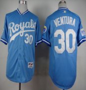 Wholesale Cheap Royals #30 Yordano Ventura Light Blue 1985 Turn Back The Clock Stitched MLB Jersey