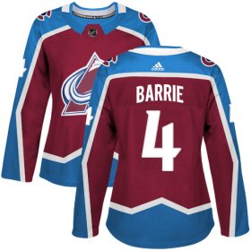 Wholesale Cheap Adidas Avalanche #4 Tyson Barrie Burgundy Home Authentic Women\'s Stitched NHL Jersey