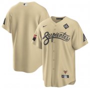 Men's Arizona Diamondbacks Blank Gold 2023 World Series City Connect Cool Base Stitched Baseball Jersey