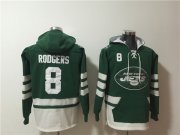 Wholesale Cheap Men's New York Jets #8 Aaron Rodgers Green Ageless Must-Have Lace-Up Pullover Hoodie
