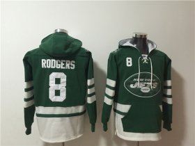 Wholesale Cheap Men\'s New York Jets #8 Aaron Rodgers Green Ageless Must-Have Lace-Up Pullover Hoodie