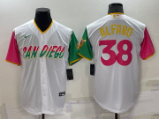 Wholesale Cheap Men's San Diego Padres #38 Jorge Alfaro White 2022 City Connect Cool Base Stitched Jersey