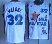 Wholesale Cheap NBA 1995 All-Star #32 Karl Malone White Swingman Throwback Jersey