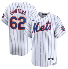 Cheap Men\'s New York Mets #62 Jose Quintana White 2024 Home Limited Stitched Baseball Jersey