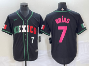 Wholesale Cheap Men's Mexico Baseball #7 Julio Urias Number 2023 Black World Baseball Classic Stitched Jersey1