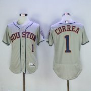 Wholesale Cheap Astros #1 Carlos Correa Grey Flexbase Authentic Collection Stitched MLB Jersey