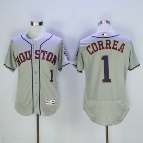 Wholesale Cheap Astros #1 Carlos Correa Grey Flexbase Authentic Collection Stitched MLB Jersey