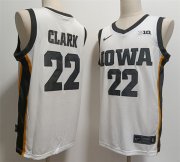 Cheap Men's Iowa Hawkeyes #22 Caitlin Clark White Stitched Football Jersey
