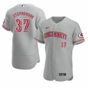 Wholesale Cheap Men's Cincinnati Reds #37 Tyler Stephenson Grey Stitched MLB Flex Base Nike Jersey