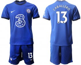 Wholesale Cheap Men 2020-2021 club Chelsea home 13 blue Soccer Jerseys