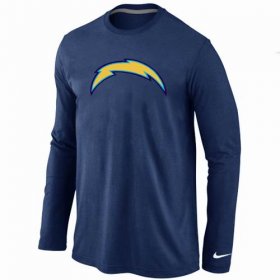 Wholesale Cheap Nike Los Angeles Chargers Logo Long Sleeve T-Shirt Dark Blue