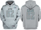 Cheap Men's Philadelphia Eagles #62 Jason Kelce Gray Atmosphere Fashion Super Bowl LVII Patch Pullover Hoodie