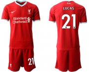 Wholesale Cheap Men 2020-2021 club Liverpool home 21 red Soccer Jerseys
