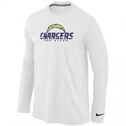 Wholesale Cheap Nike Los Angeles Chargers Authentic Logo Long Sleeve T-Shirt White