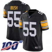 Wholesale Cheap Nike Steelers #55 Devin Bush Black Alternate Men's Stitched NFL 100th Season Vapor Limited Jersey